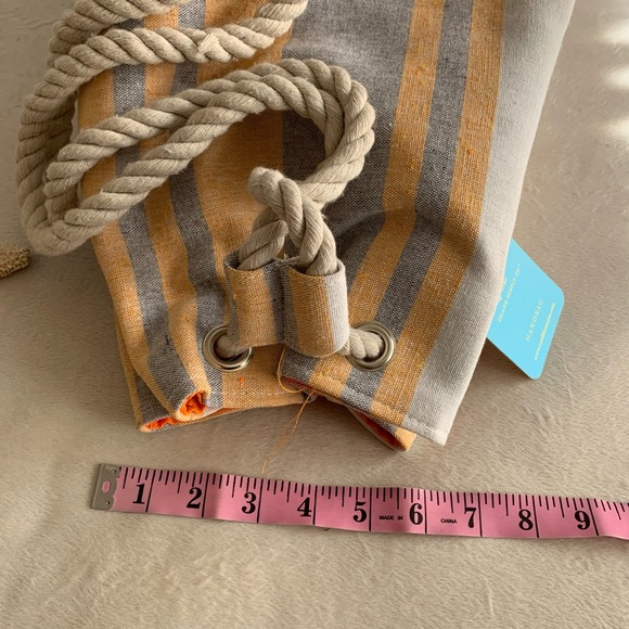 CARIBBEAN JOE canvas striped multi functional tote with rope strap NWT - Picture 14 of 14